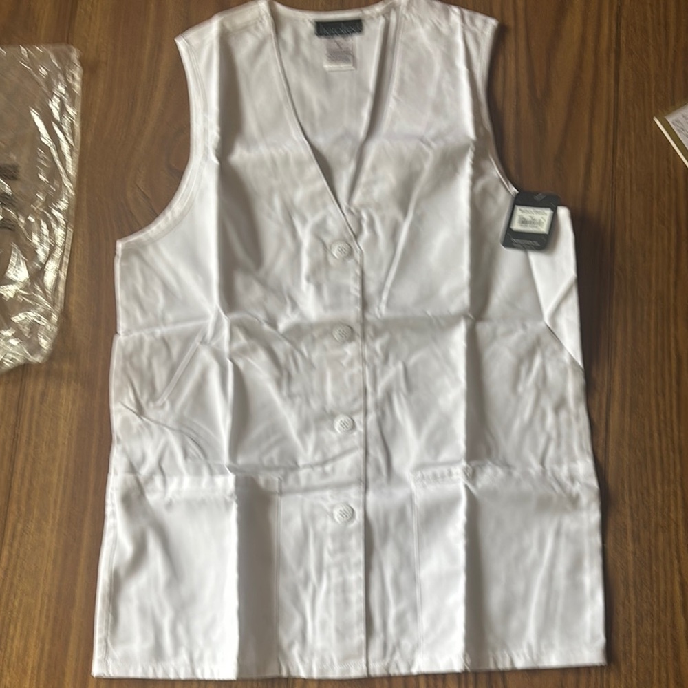 NWT White Button-Up Vest